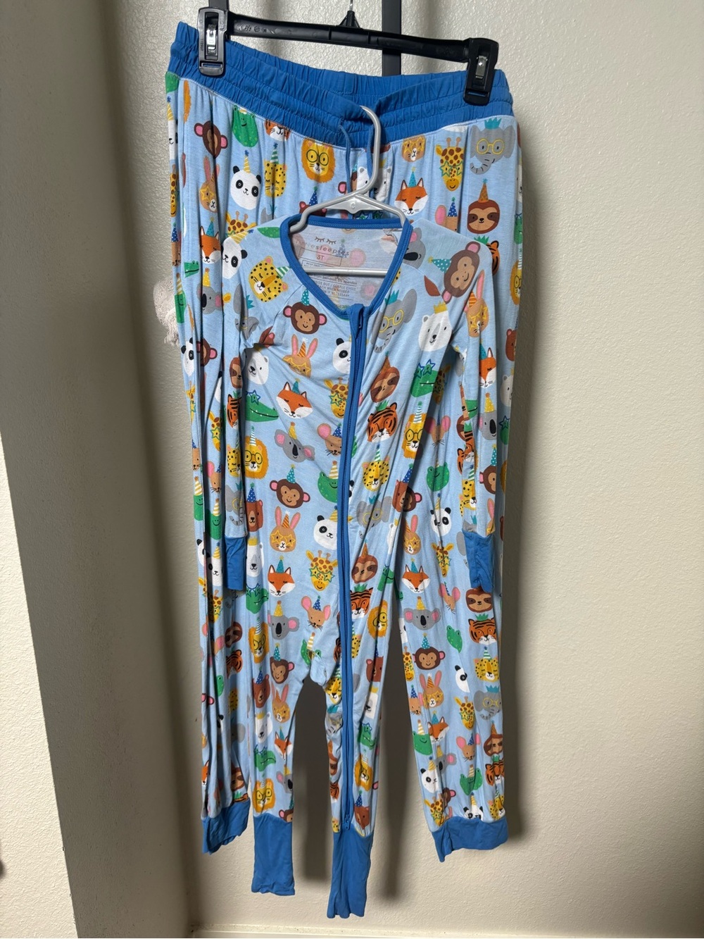 Little sleepies Party Animal Print Pajama Set, Toddler and matching Adult